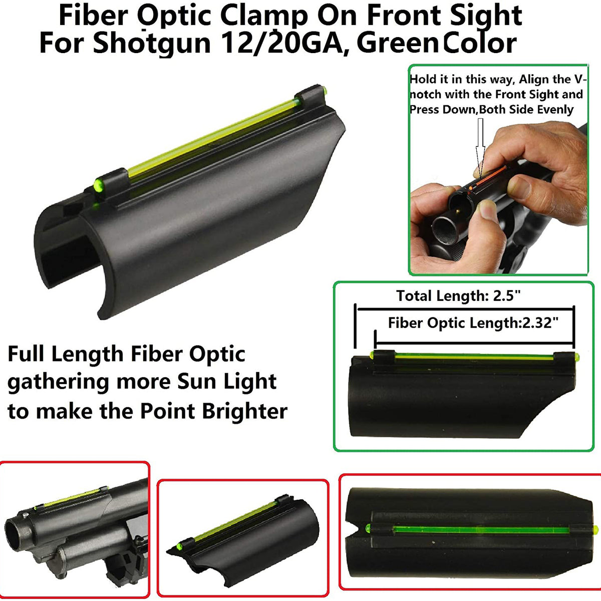 Fiber Optic Ultimate Gear 12 Gauge Glowing Green Line