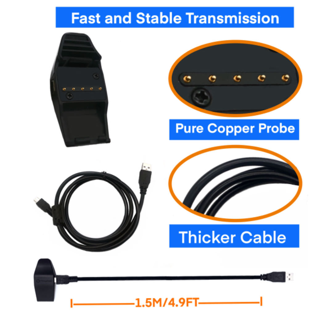 Ploughnavi Charging Clip with Cable Replacement for Garmin TT15 TT10 T5 T5X TT15X
